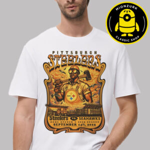 Pittsburgh Steelers 2025 Vs Seattle Seahawks Gameday Poster Home Opener 2025 Season At Acrisure Stadium In Pittsburgh Pennsylvania On September 14 2025 Unisex T-Shirt