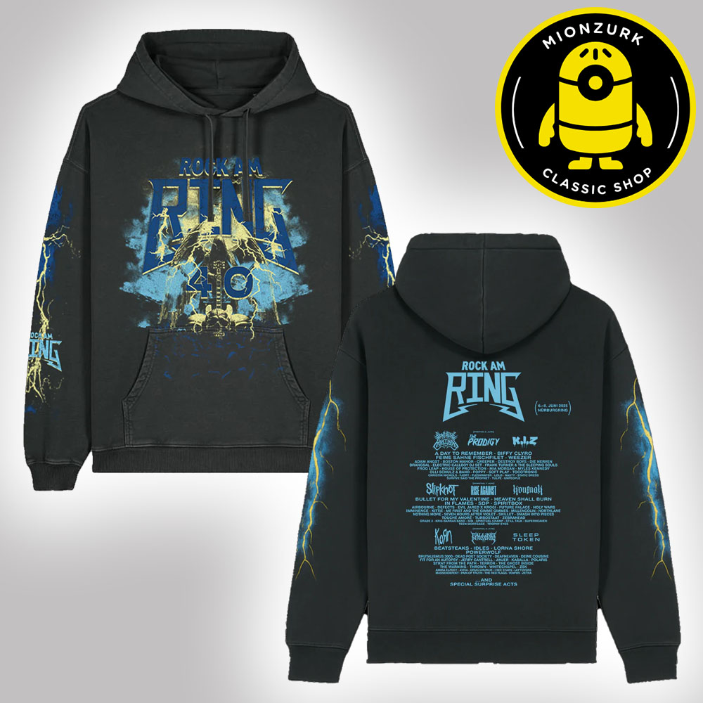 Rock Am Ring Festival 2025 Merch Vintage Line Up At Nurburgring On June 6 To 8 2025 Unisex Hoodie