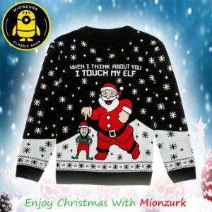 Santa And Elfie Funny Tstars Elf 2025 Ugly Christmas Sweater For Men Women