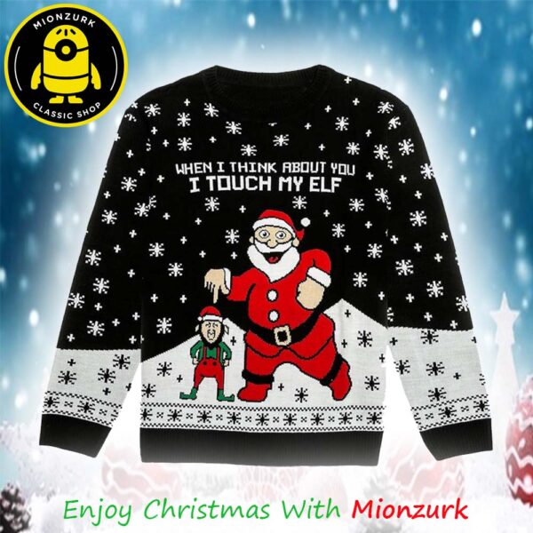 Santa And Elfie Funny Tstars Elf 2025 Ugly Christmas Sweater For Men Women