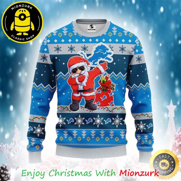 Santa Claus Xmas Detroit Lions NFL 2025 Ugly Sweater