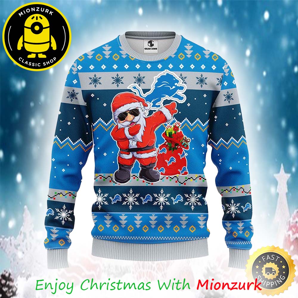 Santa Claus Xmas Detroit Lions NFL 2025 Ugly Sweater