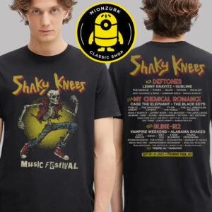 Shaky Knees Festival 2025 Merch Tee Skeleton Punk Lineup 2025 At Piedmont Park In Atlanta GA On September 19th To 21th 2025 Two Sided Unisex T-Shirt