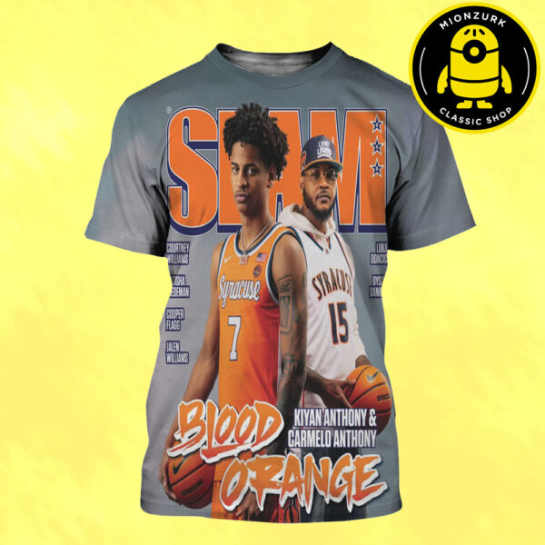 Slam 258 Cover Poster Kiyan And Carmelo Anthony Magazine Blood Orange All Over Print Shirt