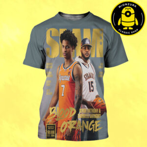 Slam 258 Gold Metal Cover Poster Kiyan And Carmelo Anthony Magazine Blood Orange All Over Print Shirt