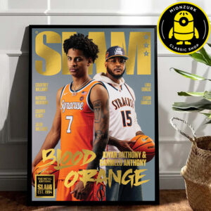 Slam 258 Gold Metal Cover Poster Kiyan And Carmelo Anthony Magazine Blood Orange Home Decor Poster Canvas