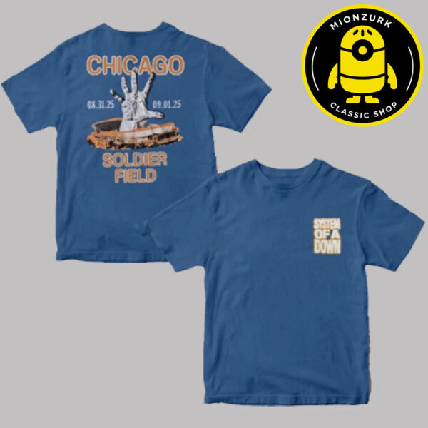 System Of A Down Exclusive Event Tee Blue At Soldier Field In Chicago On August 31 And September 1 2025 Two Sided Unisex T-Shirt