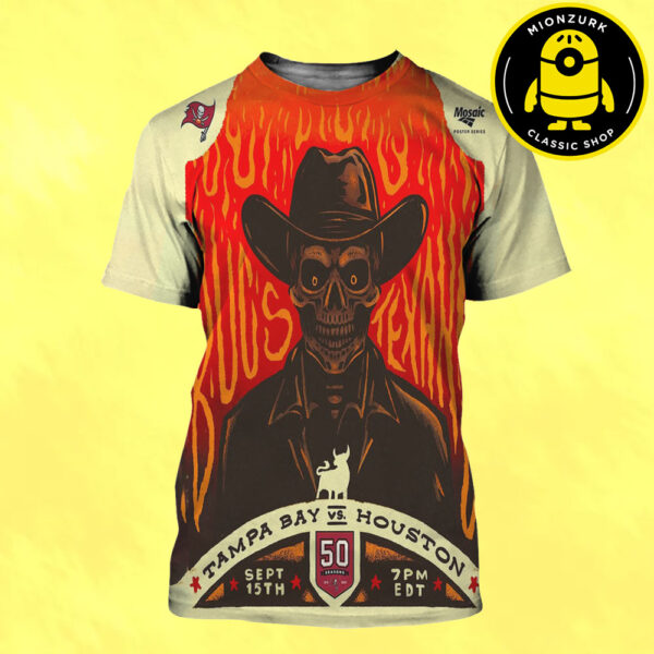 Tampa Bay Buccaneers Vs Houston Texans Gameday Poster Matchup On September 15 2025 NFL All Over Print Shirt