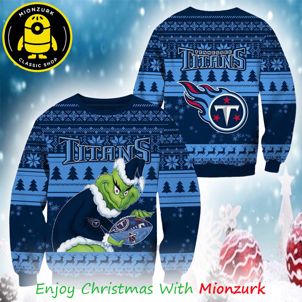 Tennessee Titans Football Grinch Christmas NFL 2025 Ugly Sweater