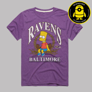 The Simpsons Bart x Baltimore Ravens NFL 2025 Unisex T-Shirt