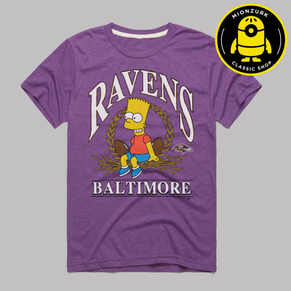 The Simpsons Bart x Baltimore Ravens NFL 2025 Unisex T-Shirt
