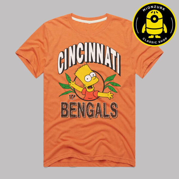 The Simpsons Bart x Cincinnati Bengals Jungle NFL 2025 Unisex T-Shirt