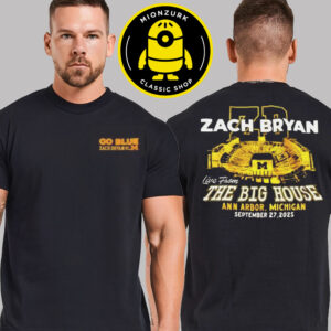 Zach Bryan X Michigan Wolverines Go Blue Live From The Big House Michigan Stadium In Ann Arbor MI On September 27 2025 Two Sided Unisex T-Shirt