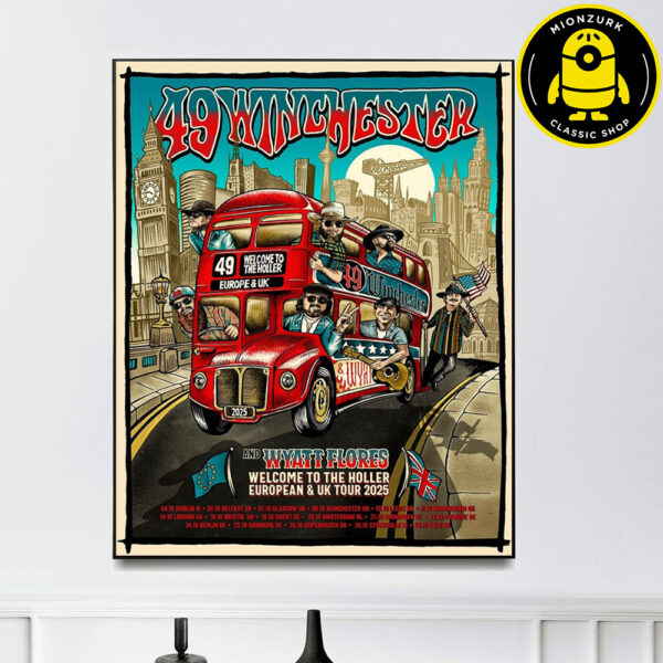 49 Winchester UK And Euro Tour 2025 Merch Poster Welcome To The Holler Signed Home Decor Poster Canvas