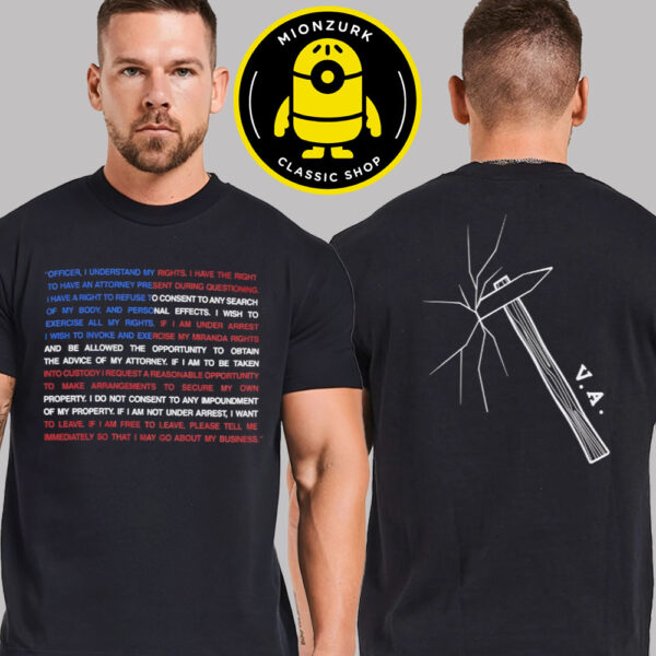Babylon X Virgil Abloh Archive 2025 Rights Tee American Flag VA Two Sided Unisex T-Shirt