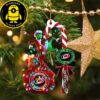 Calgary Flames NHL Grinch Candy Cane Custom Name Xmas Ornament