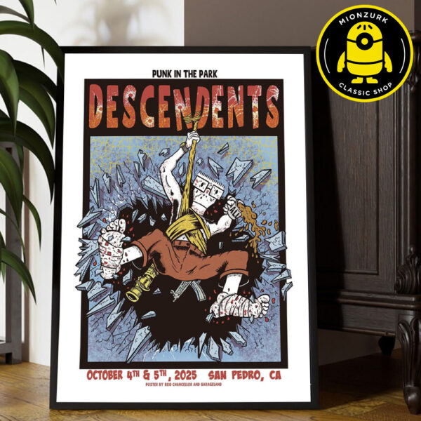 Descendents Punk In The Park 2025 Festival Poster In San Pedro CA Berth 46 On October 4th And 5th 2025 Home Decor Poster Canvas