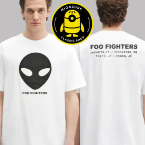 Foo Fighters Tokyo 2025 Merch Tee Alien Head Live In 2025 Tour Two Sided Unisex T-Shirt