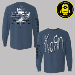Korn Canada 2025 Merch Tee Kanada Leaf Schedule Tour 2025 Unisex Long Sleeve