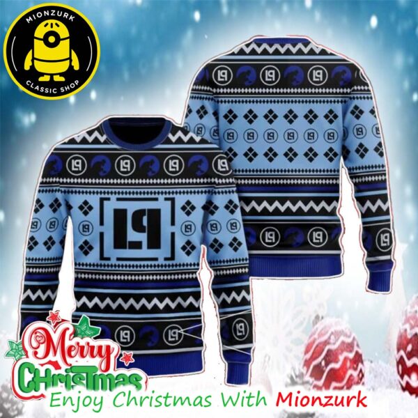 Linkin Park Logo Blue Ugly Christmas Sweater Gift Fo Fan Rock