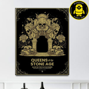 Queens Of The Stone Age Event Poster Alive In The Catacombs At Fox Theatre In Detroit MI Onn October 3th 2025 Home Decor Poster Canvas