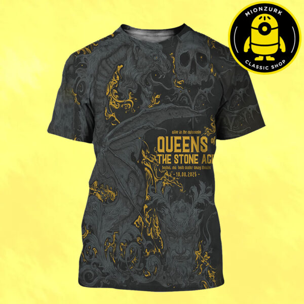 Queens Of The Stone Age Event Show Poster In Boston MA At Boch Center Wang Theatre On October 8th 2025 Alive In The Catacombs All Over Print Shirt