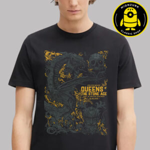 Queens Of The Stone Age Event Show Poster In Boston MA At Boch Center Wang Theatre On October 8th 2025 Alive In The Catacombs Unisex T-Shirt