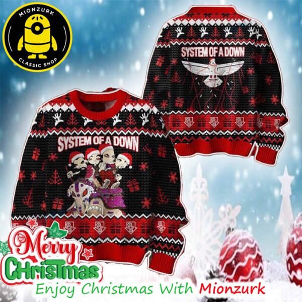 System Of A Down Band Holiday Knit Pullover For Fans 2025 Ugly Christmas Sweater