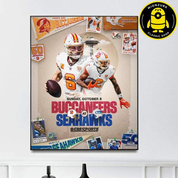 Tampa Bay Buccaneers Vs Seattle Seahawks Matchup Game Day 2025 NFL Home Decor Poster Canvas