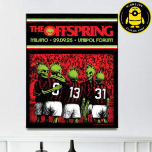 The Offspring Show Poster In Milano At Unipol Forum On September 29 2025 Cover AC Milan FC 1992–93 Artwork Home Decor Poster Canvas