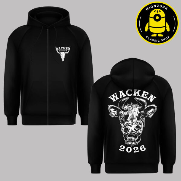 Wacken Open Air 2026 Angry Cow Unisex Zip Hoodie