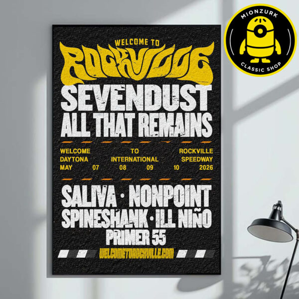 Welcome To Rockville 2026 Festival Poster At Daytona International Speedway In Daytona Beach Florida On May 7 8 9 And 10 2025 Home Decor Poster Canvas